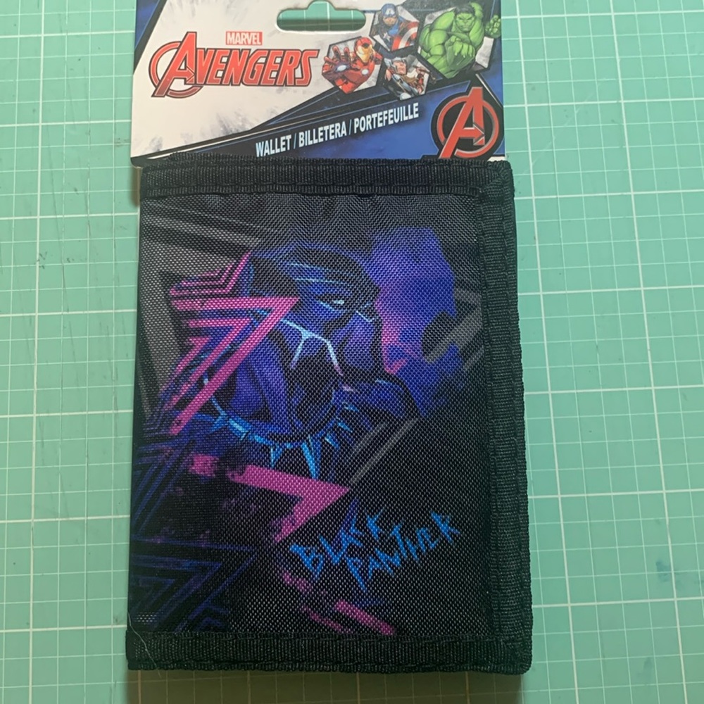 Marvel avengers Black Panther trifold Velcro wallet